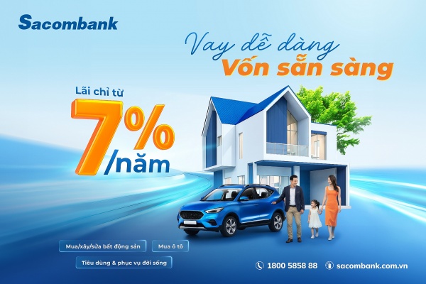 Sắm sửa cuối năm không lo nghĩ với lãi suất cho vay hấp dẫn từ Sacombank